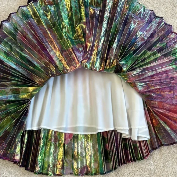 Anthropologie Delfi Accordion Floral Print Shimmer Midi Skirt-NWT!! - Picture 9 of 11